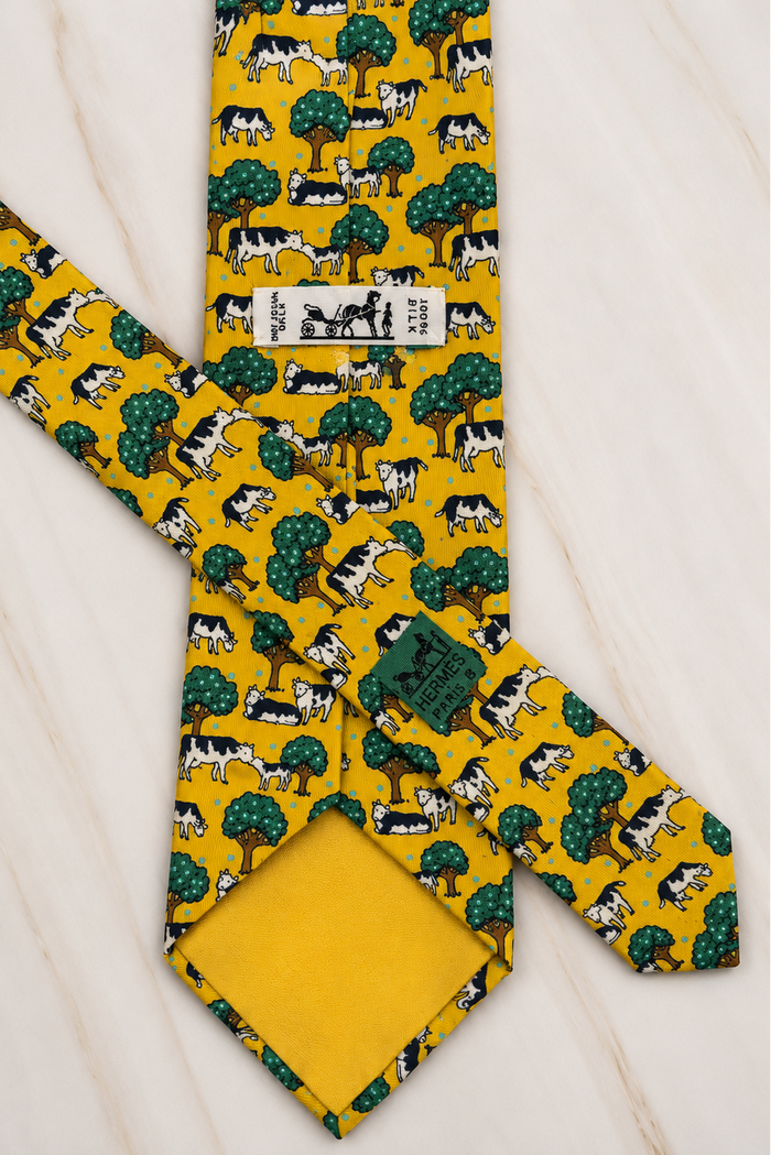 Hermes 'Pastoral Herd' 1990s 100% Silk Neck Tie