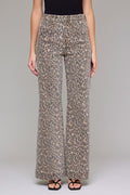 Hidden Jeans Happi comfort flare jeans in washed brown and black cheetah print