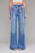 Hidden Jeans Happi comfort flare jeans in medium dark wash with pintuck detail