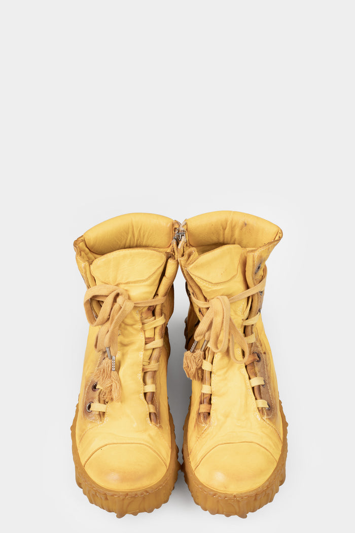 Culture Of Brave | High top drip sole laced sneakers, MELM1 melt clash Yellow