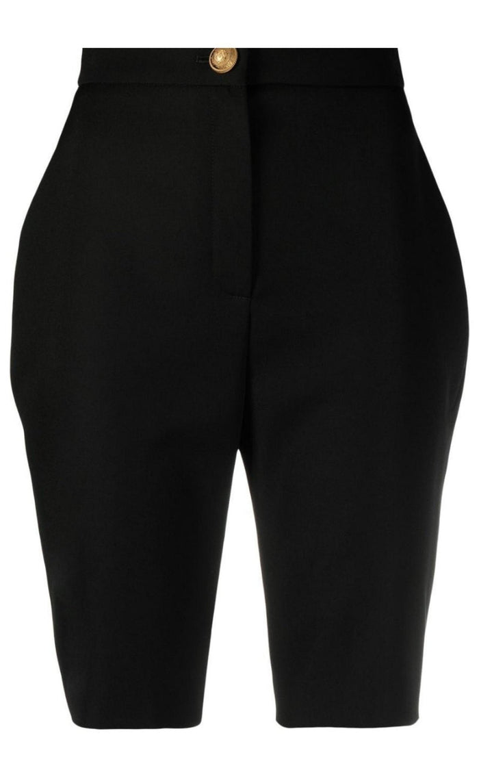 Balmain High - waisted Knee - length Wool Shorts - Runway Catalog