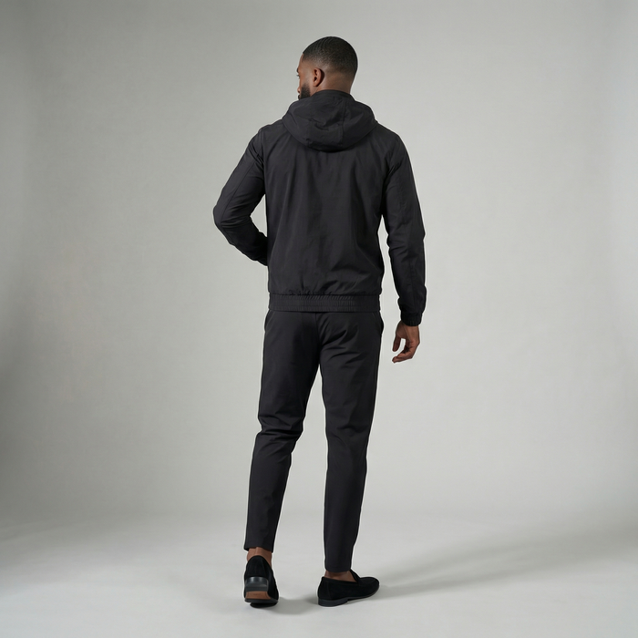 HOODED BLACK TECH SUIT