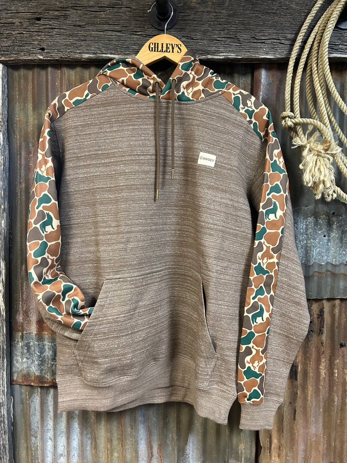 Hooey Canyon Shitake Brown Hoody with Duke Camo Pattern