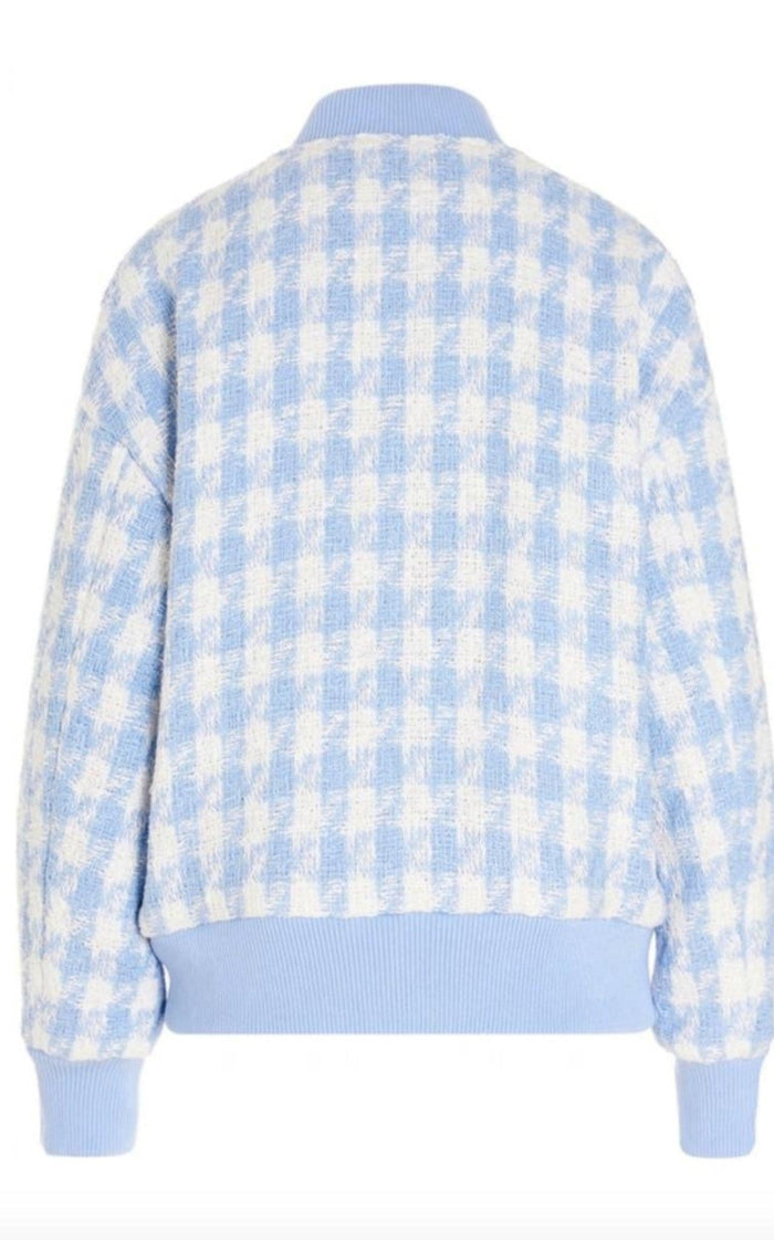 Balmain Houndstooth Cotton - blend Tweed Bomber Jacket - Runway Catalog