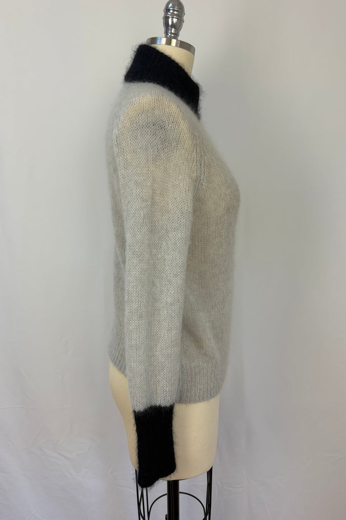 Husk Contast Trim Mohair Knit