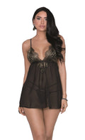 iCollection Soft Lace Cup Chiffon Babydoll - 8260