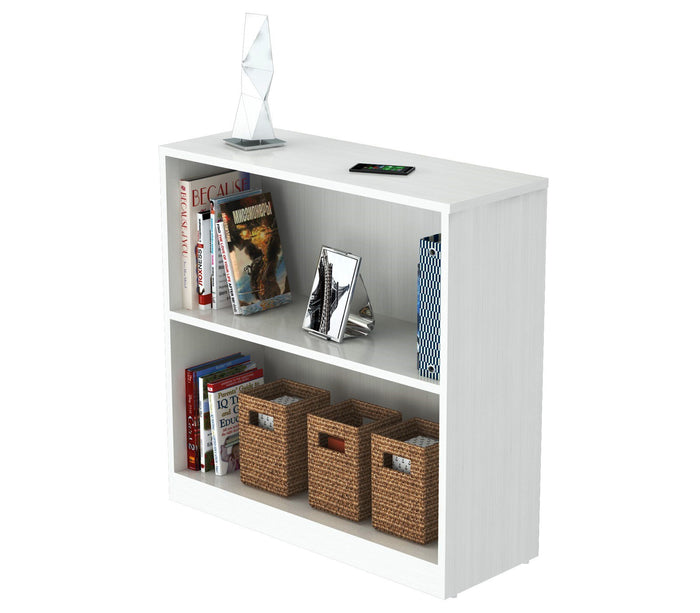Inval Imported Modern Wooden 2-Shelf Bookcase/Hutch in White