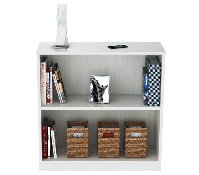 Inval Imported Modern Wooden 2-Shelf Bookcase/Hutch in White