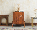 Italy Wooden One Door Nightstand Bedside Table Furniselan Brown Finish