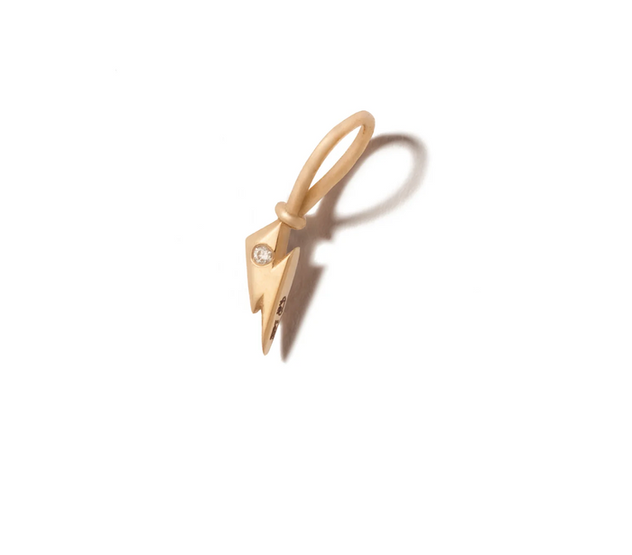 Itty Bitty Bolt Charm - Yellow Gold W/ Diamond
