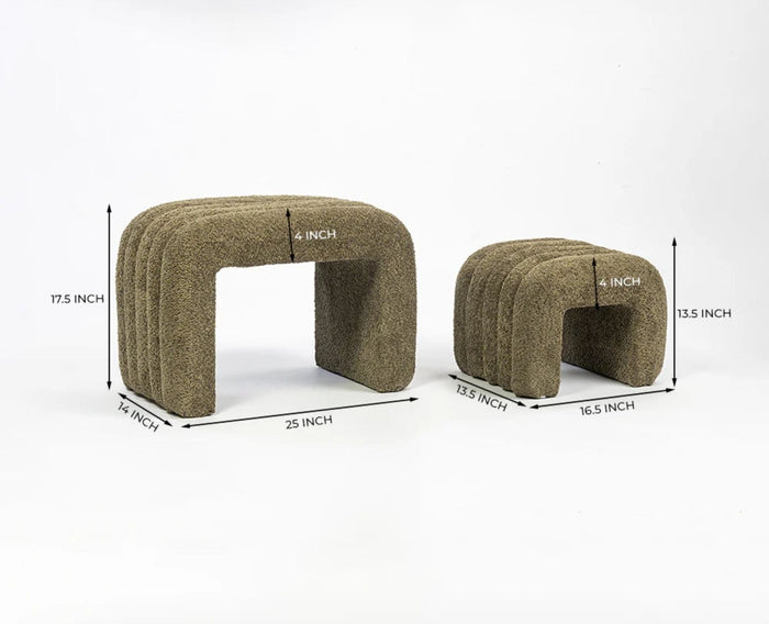 Jacksonville Cotton Pouf Stool Furniselan
