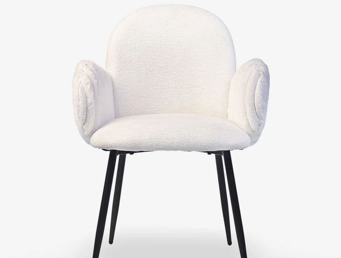 Jewel Jubilee Dining Chair – Modern Upholstered Dining Chair for Home & Café White