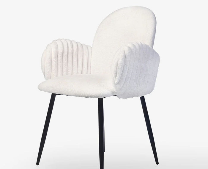 Jewel Jubilee Dining Chair – Modern Upholstered Dining Chair for Home & Café White