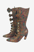 John Fluevog Paisley Print Leather Boots