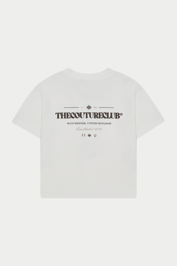 JUNIOR COPYRIGHT MULTI GRAPHIC T-SHIRT - OFF WHITE