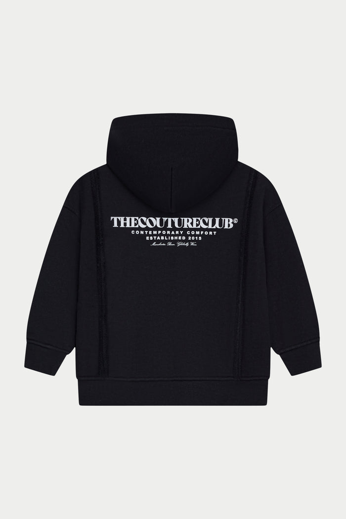 JUNIOR COPYRIGHT ZIP THROUGH HOODIE - BLACK