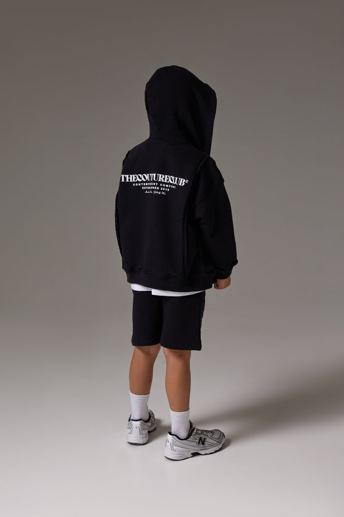 JUNIOR COPYRIGHT ZIP THROUGH HOODIE - BLACK