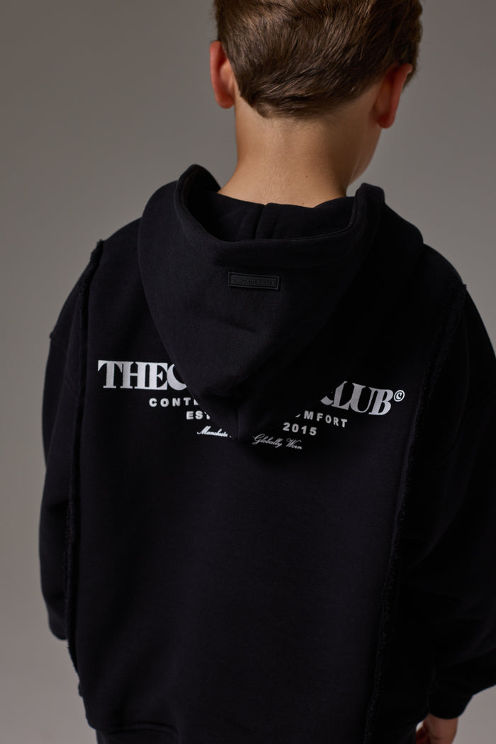 JUNIOR COPYRIGHT ZIP THROUGH HOODIE - BLACK
