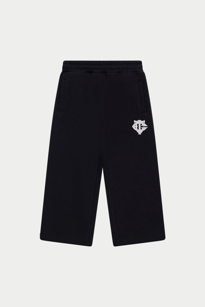 JUNIOR EMBLEM APPLIQUE JOGGERS - BLACK
