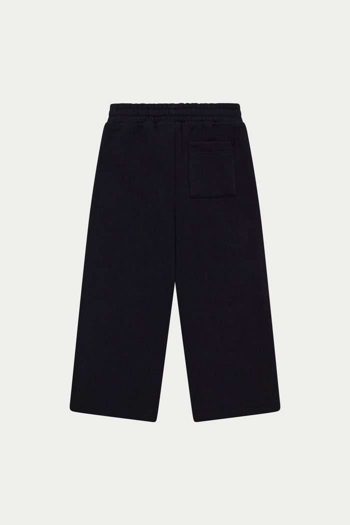 JUNIOR EMBLEM APPLIQUE JOGGERS - BLACK