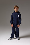 JUNIOR EMBLEM APPLIQUE JOGGERS - NAVY