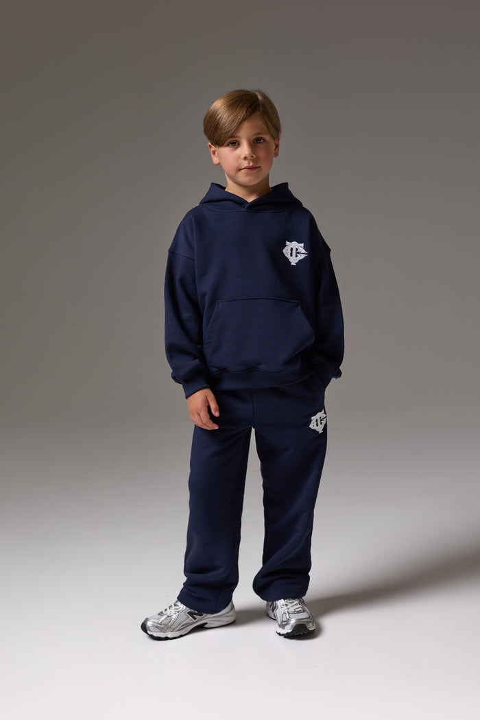 JUNIOR EMBLEM APPLIQUE JOGGERS - NAVY