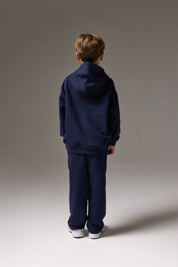 JUNIOR EMBLEM APPLIQUE JOGGERS - NAVY