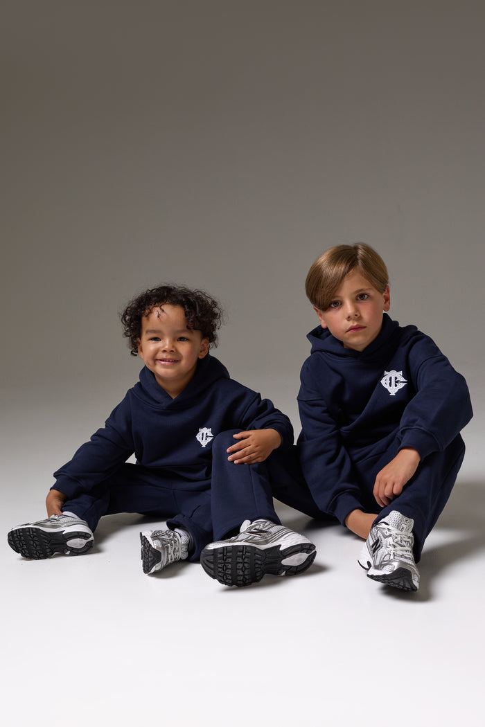 JUNIOR EMBLEM APPLIQUE JOGGERS - NAVY