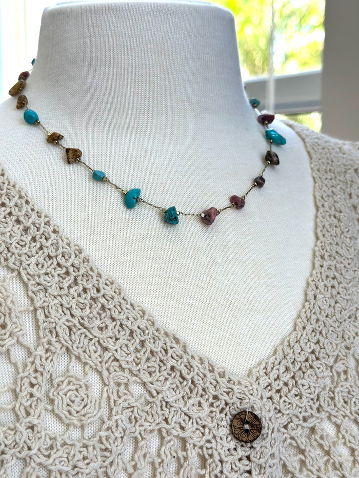 Karson necklace styled on mannequin