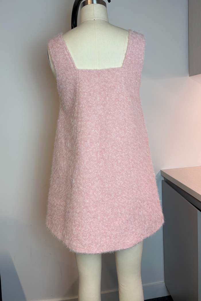 Keiko Floral Appliqué Fuzzy Mini Dress