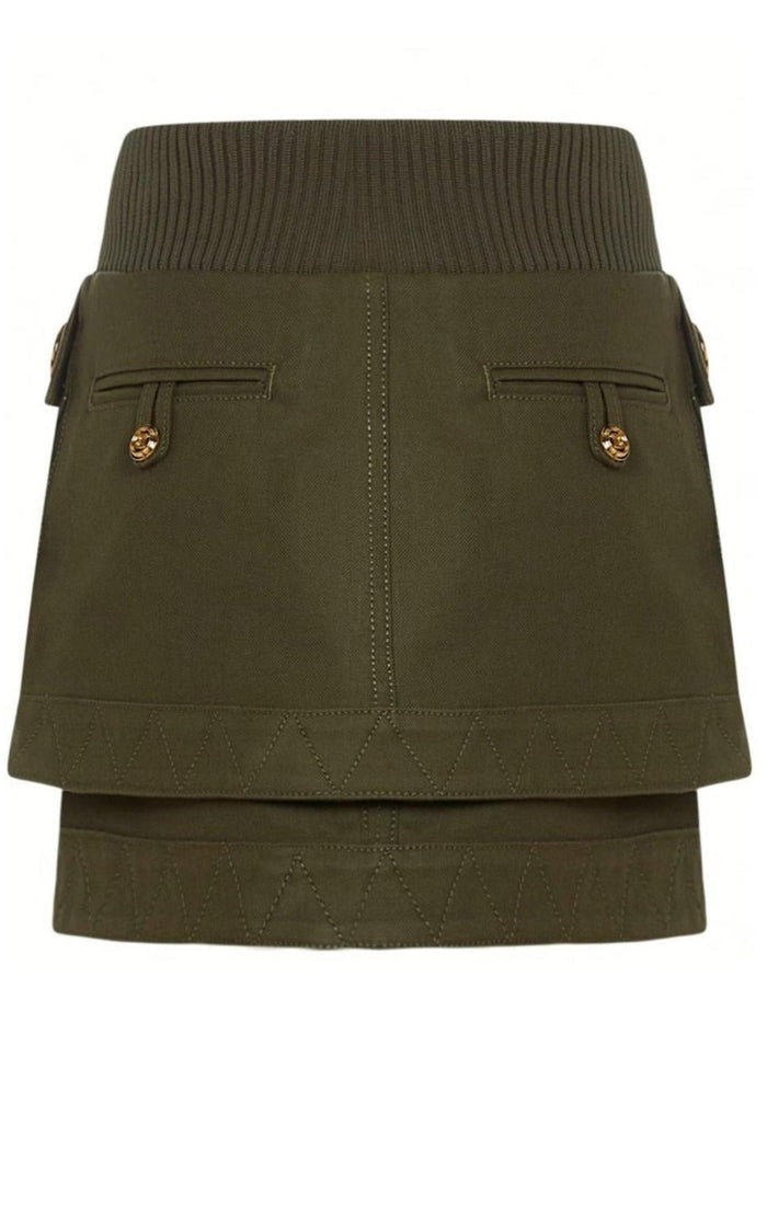 Balmain Patch - pockets Mini Denim Skirt - Runway Catalog