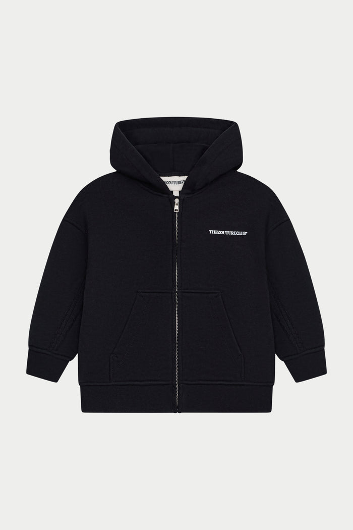 KIDS COPYRIGHT ZIP THROUGH HOODIE - BLACK