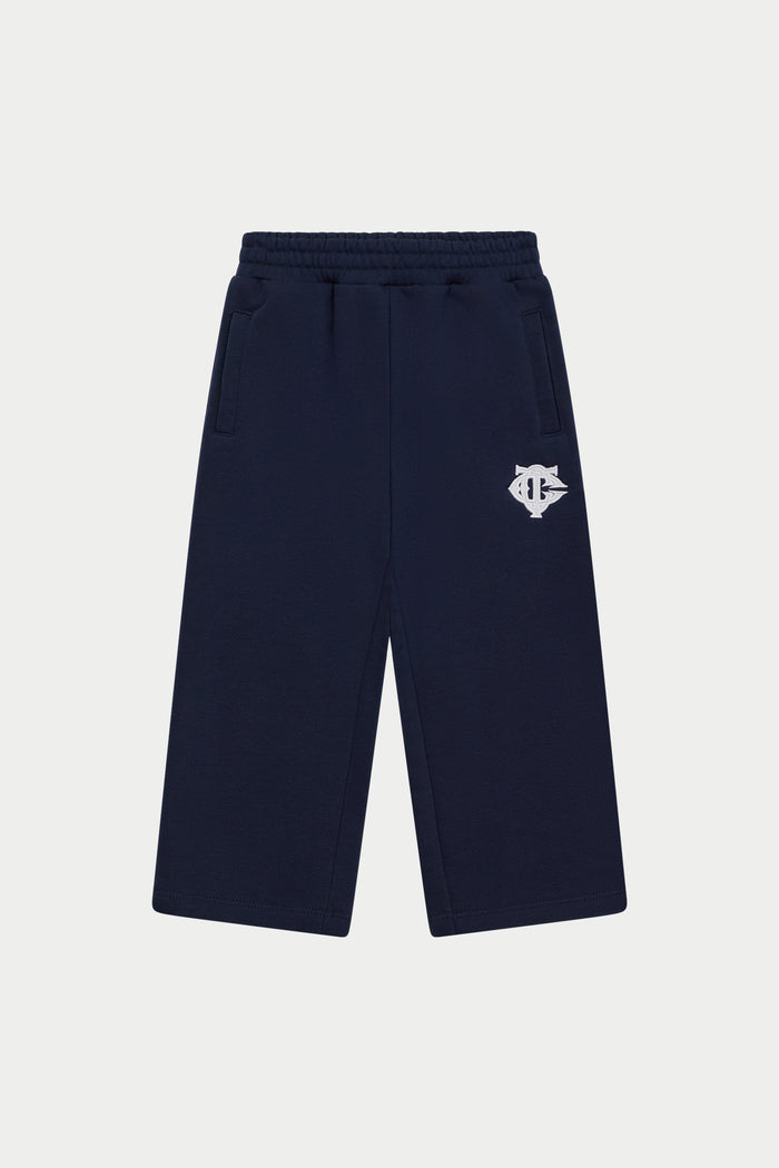KIDS MONOGRAM EMBLEM APPLIQUE JOGGERS - NAVY