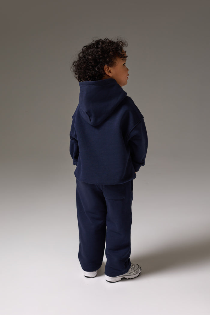 KIDS MONOGRAM EMBLEM APPLIQUE JOGGERS - NAVY