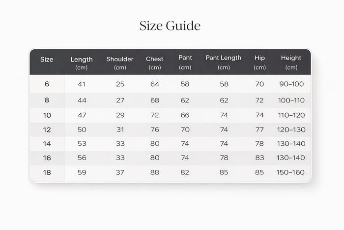 Children's cotton pajama set with a long-sleeve top and pants, displayed for product selection on the PrintOne1 product page.