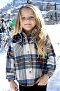 Kid's Shacket Beige Tartan