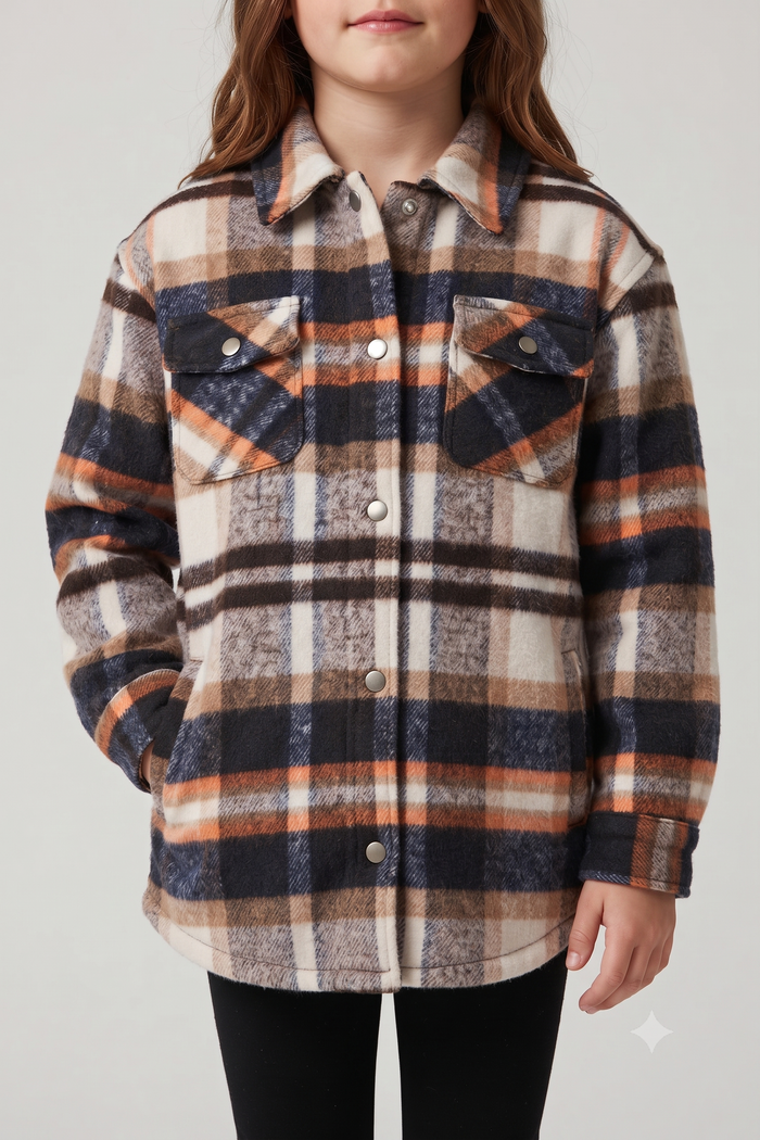 Kid's Shacket Topaz Plaid