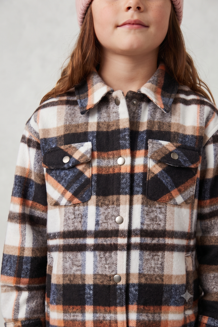 Kid's Shacket Topaz Plaid