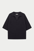 KNITTED POLO SHIRT - CHARCOAL
