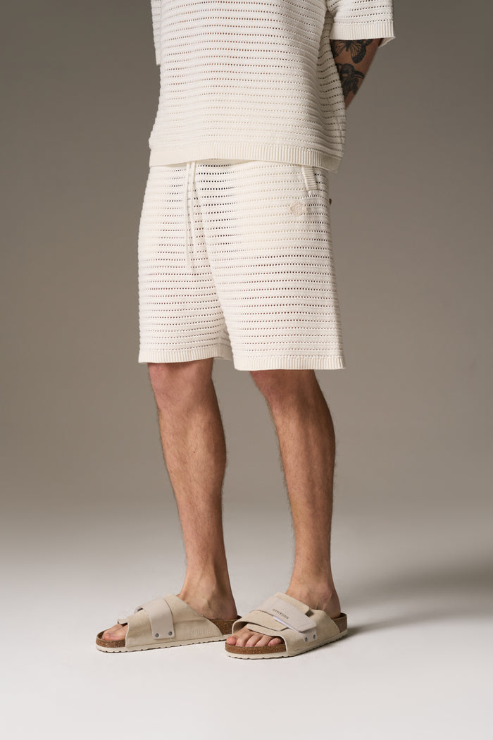 KNITTED SHORTS - WHITE