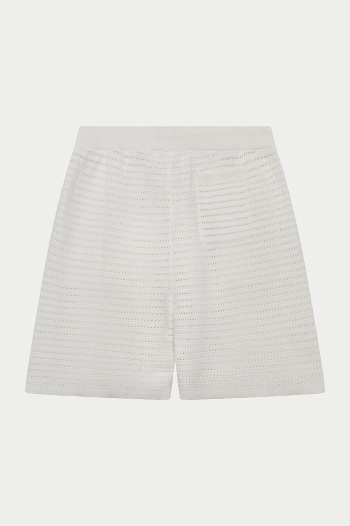 KNITTED SHORTS - WHITE