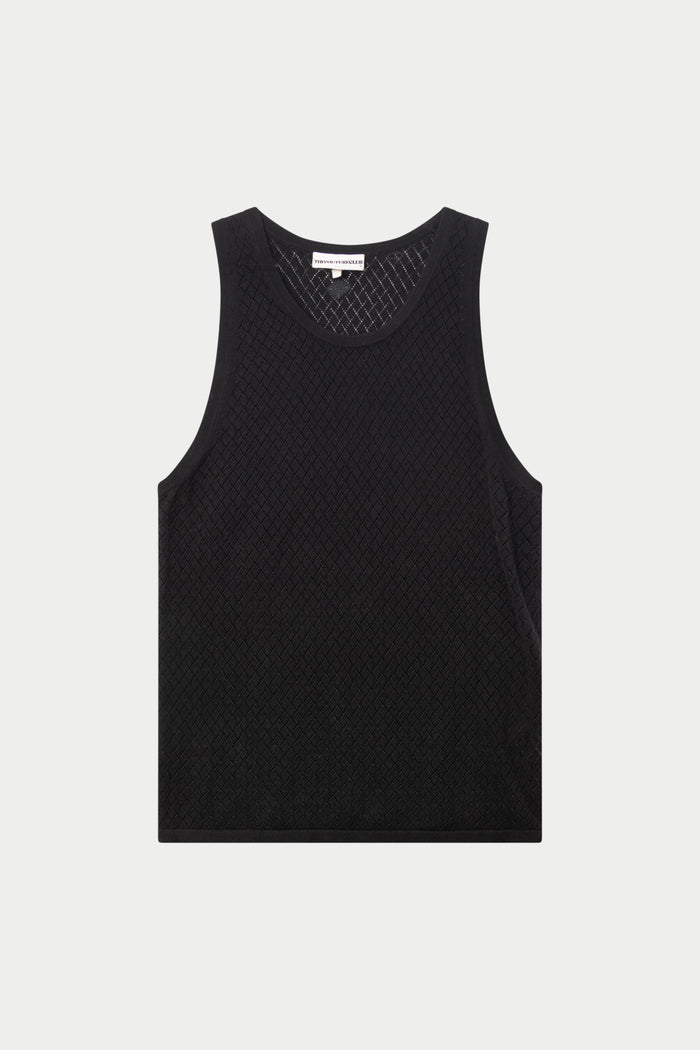 KNITTED VEST - BLACK