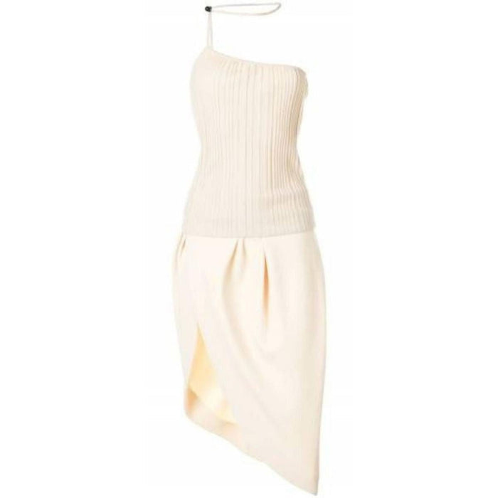 Jacquemus La Bomba Asymmetric Beige Midi Dress - Runway Catalog
