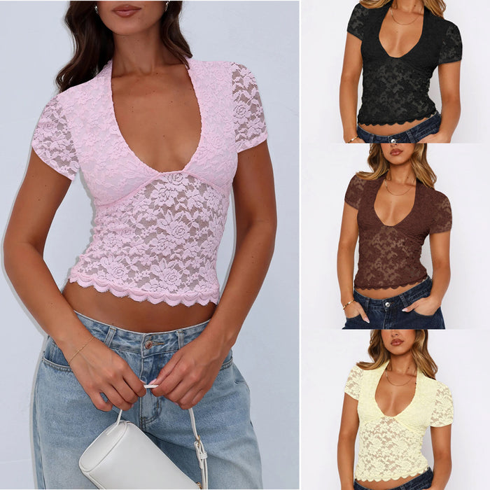 lace slim fit women top fitted silhouette stylish casual outfit
