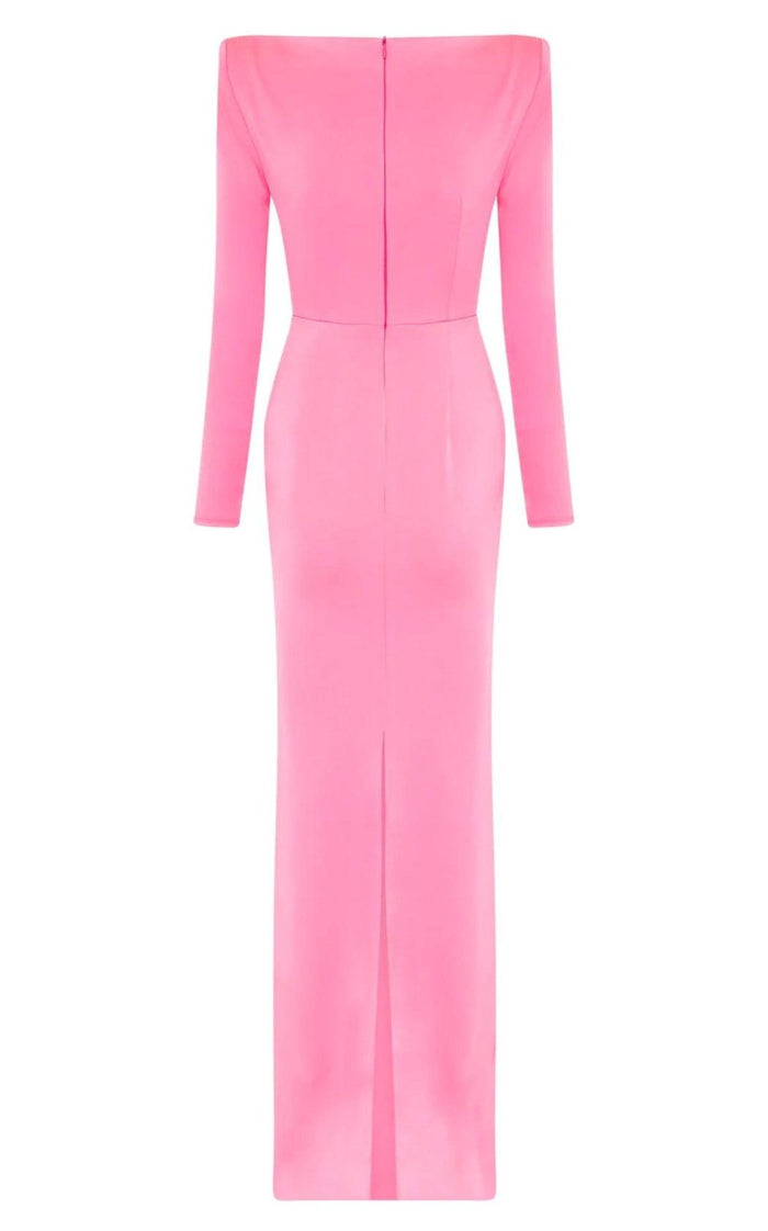 Alex Perry Lane Satin Crepe Off Shoulder Gown - Runway Catalog