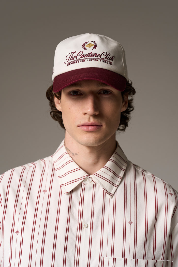 LAUREL EMBROIDERY CAP - BURGUNDY