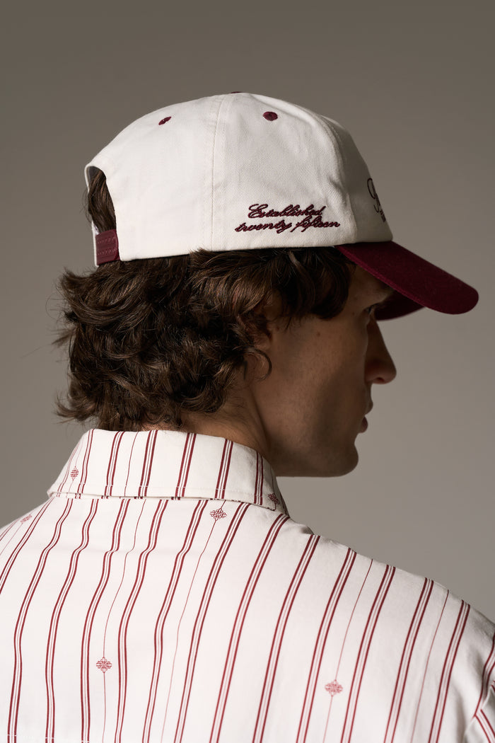 LAUREL EMBROIDERY CAP - BURGUNDY