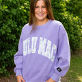 Lavender W/ Camo Text Sweatshirt