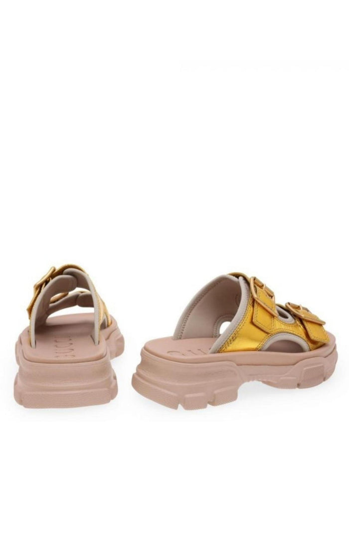 Gucci Leather Chunky Slide Sandals - Runway Catalog