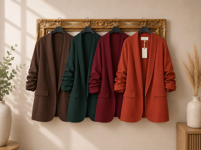 Lena Lined Ruche Sleeve Blazer